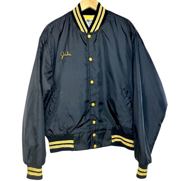 OPEN PIT Vintage Supper Club Silky Satin Jacket Size Large - Picture 1 of 11